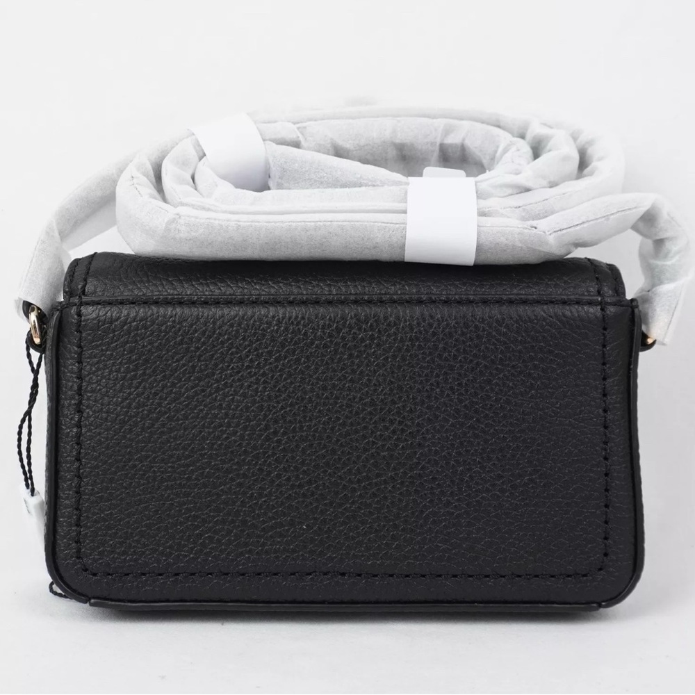 NWT [Marc Jacobs] Authenticated Pebbled Leather Crossbody Handbag, Black w/ Gold - Picture 8 of 15